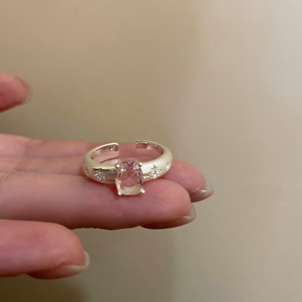 Wholesale Middle Ages Brushed 925 Sterling Silver Light Luxury High-end Gold Rings